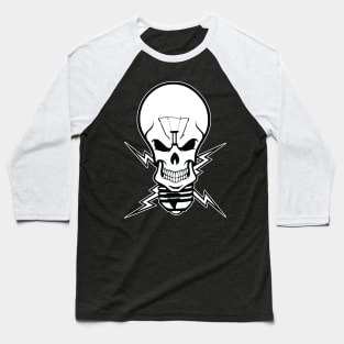 Skull Bulb Black and White Baseball T-Shirt